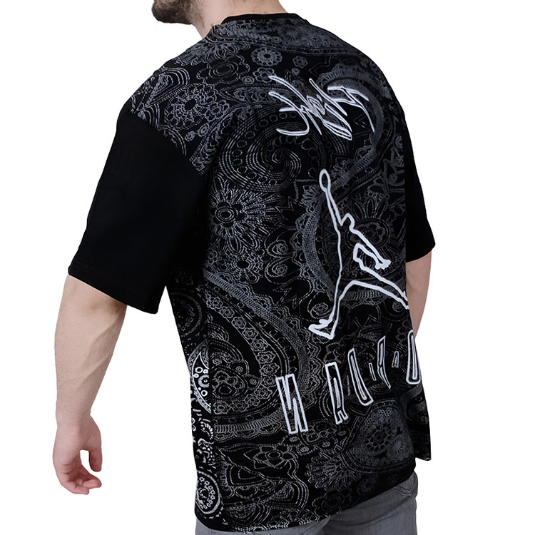 خرید تیشرت آستین کوتاه مردانه مشکی طرح جردن