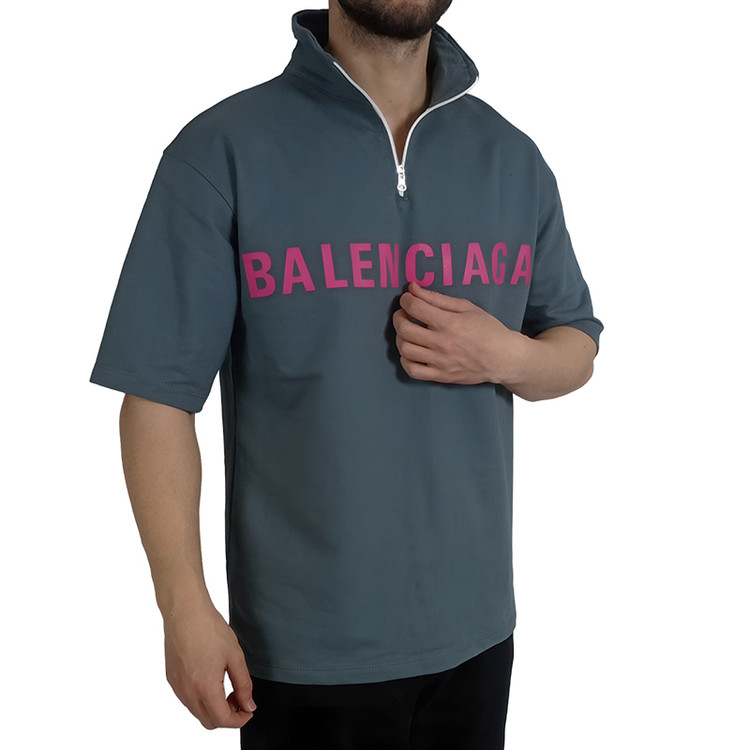 تیشرت آستین کوتاه سبز مدل نیم زیپ | خرید از وایت رز