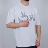 خرید تیشرت آستین کوتاه مردانه سفید طرح مرغابی | خرید با بهترین قیمت از وایت رز