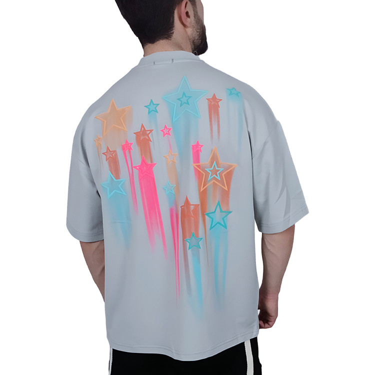 خرید تیشرت آستین کوتاه طوسی طرح ستاره | خرید از وای ترز