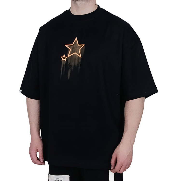 تیشرت آستین کوتاه مشکی طرح ستاره