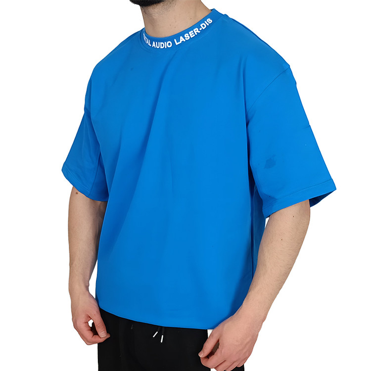 تیشرت قواره دار گرم بالای سنگین رنگ آبی