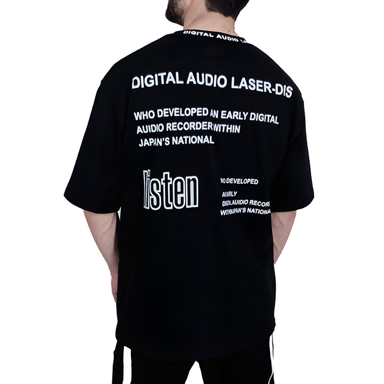 بهترین قیمت تیشرت آستین کوتاه مردانه مشکی طرح نوشته دار