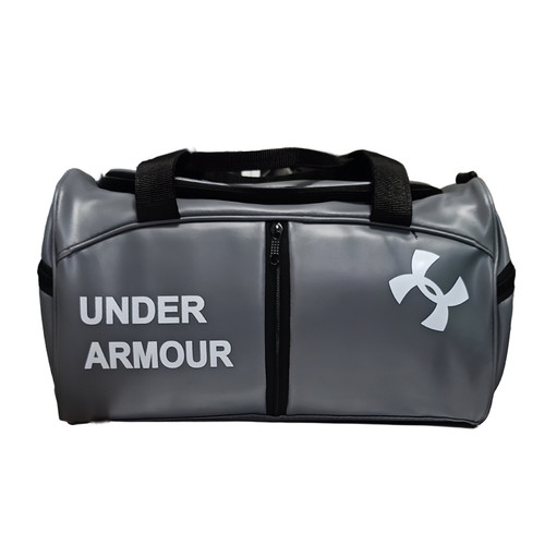 خرید و مشاهده ساک باشگاهی طوسی طرح چرم