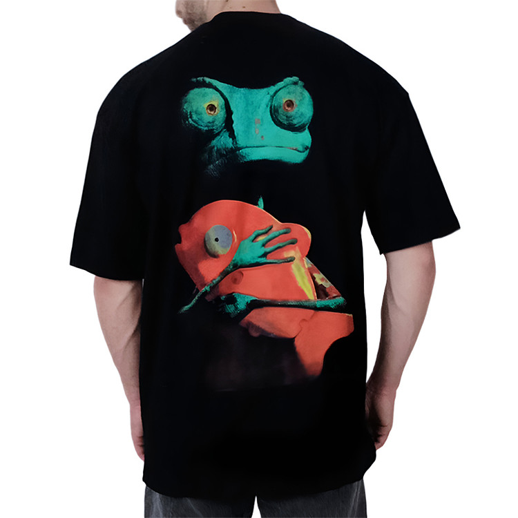 خرید تیشرت آستین کوتاه مردانه مشکی طرح مارمولک