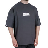 مشخصات تیشرت ساده آستین کوتاه مردانه طوسی مدل قواره باکسی