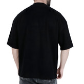 تیشرت ساده آستین کوتاه مردانه مشکی مدل قواره باکسی