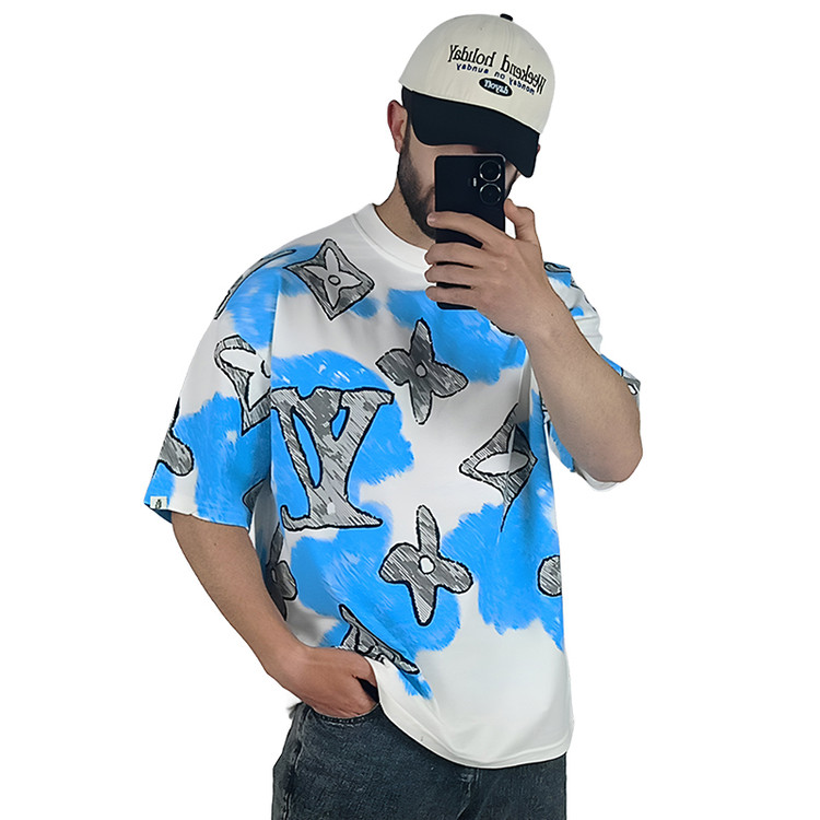 خرید تیشرت آستین کوتاه مردانه سفید ماکان طرح LY