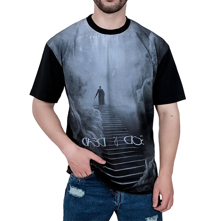 خرید تیشرت آستین کوتاه مردانه مشکی طرح مجیک