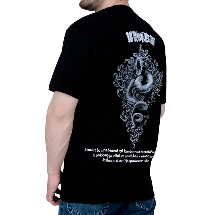 قیمت و خرید تیشرت آستین کوتاه مردانه مشکی طرح مار