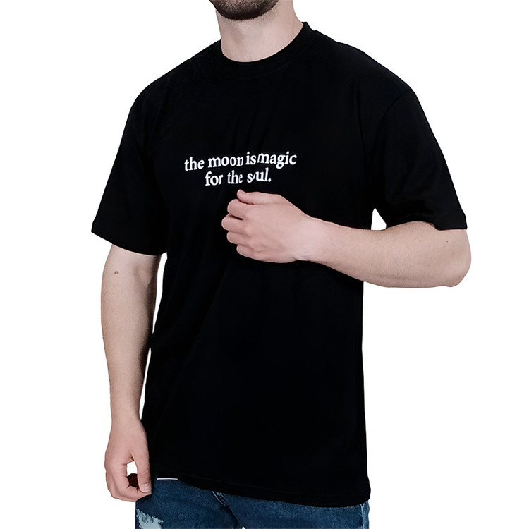 خرید تیشرت آستین کوتاه مردانه مشکی طرح ماه