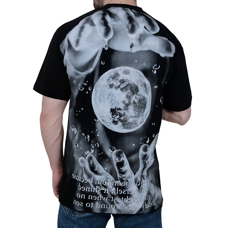 راهنمای خرید تیشرت آستین کوتاه مردانه مشکی طرح ماه