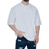 خرید تیشرت ساده آستین کوتاه دو نخ سفید کد 1