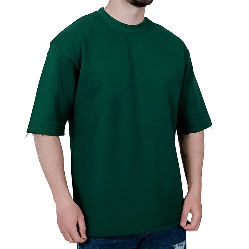 تیشرت ساده آستین کوتاه دو نخ سبز کد 1