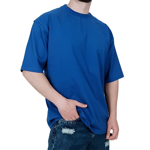 خرید تیشرت ساده آستین کوتاه ماکان آبی کد 1