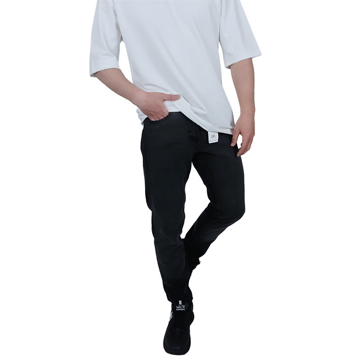 شلوار جین مردانه زغالی مام فیت طرح ساده | خرید از وایت رز