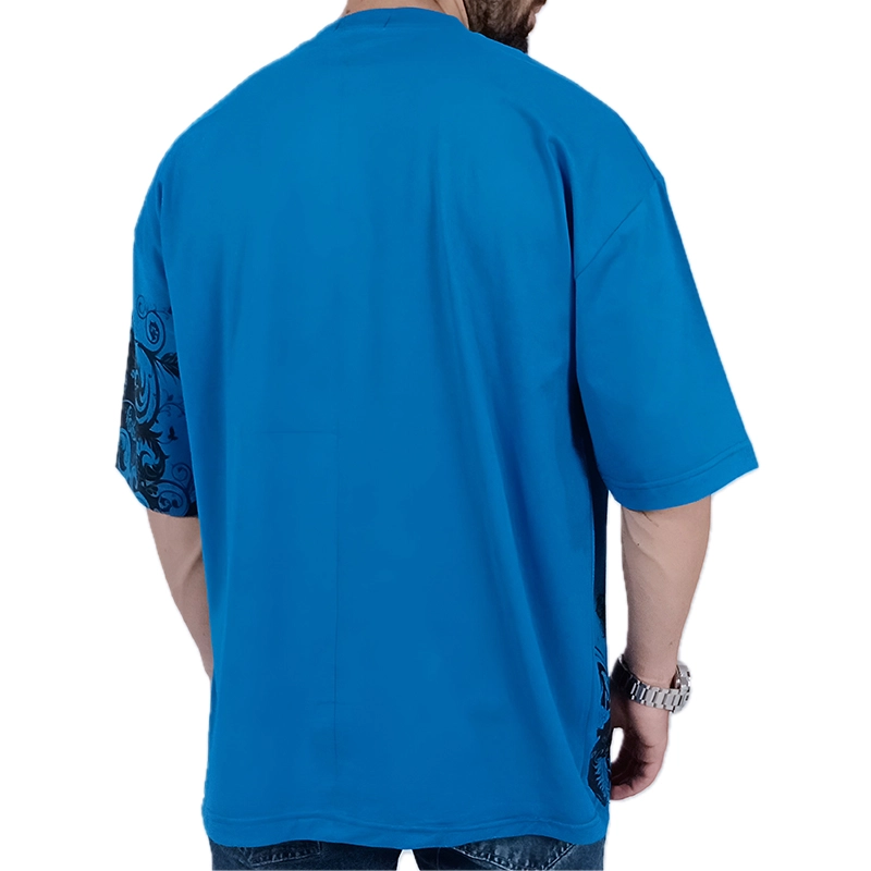 خرید تیشرت آبی طرحدار | خرید لباس مردانه از اینترنت