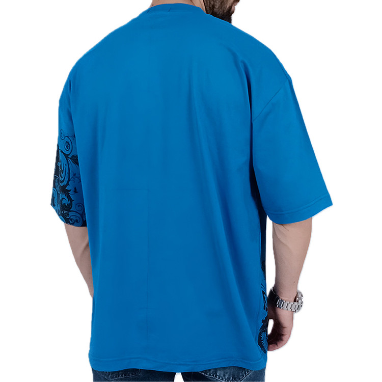 خرید تیشرت آبی طرحدار | خرید لباس مردانه از اینترنت