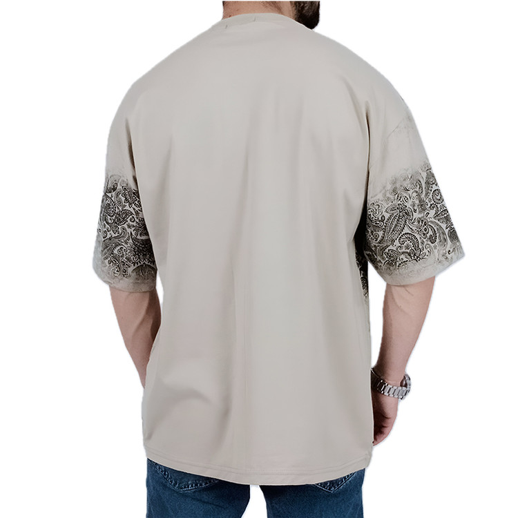 تیشرت کرم دو رنگ