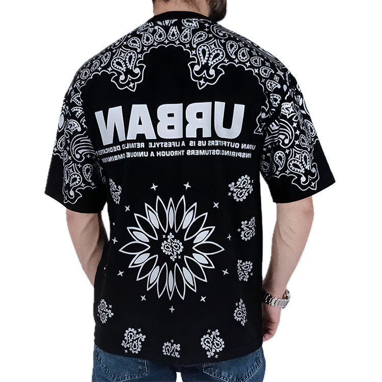 تیشرت urban مشکی | تیشرت قواره باکسی طرحدار