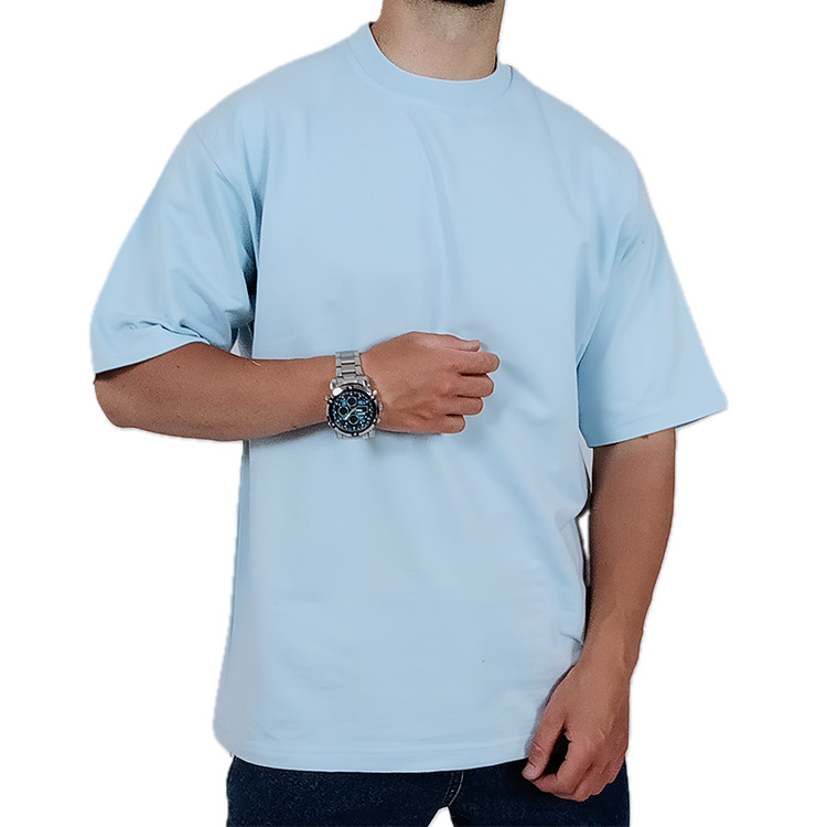 تیشرت ساده آستین کوتاه مردانه آبی آسمانی طرح بیسیک | تیشرت گرم بالا