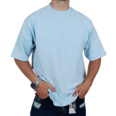 خرید تیشرت ساده آستین کوتاه مردانه آبی آسمانی طرح بیسیک
