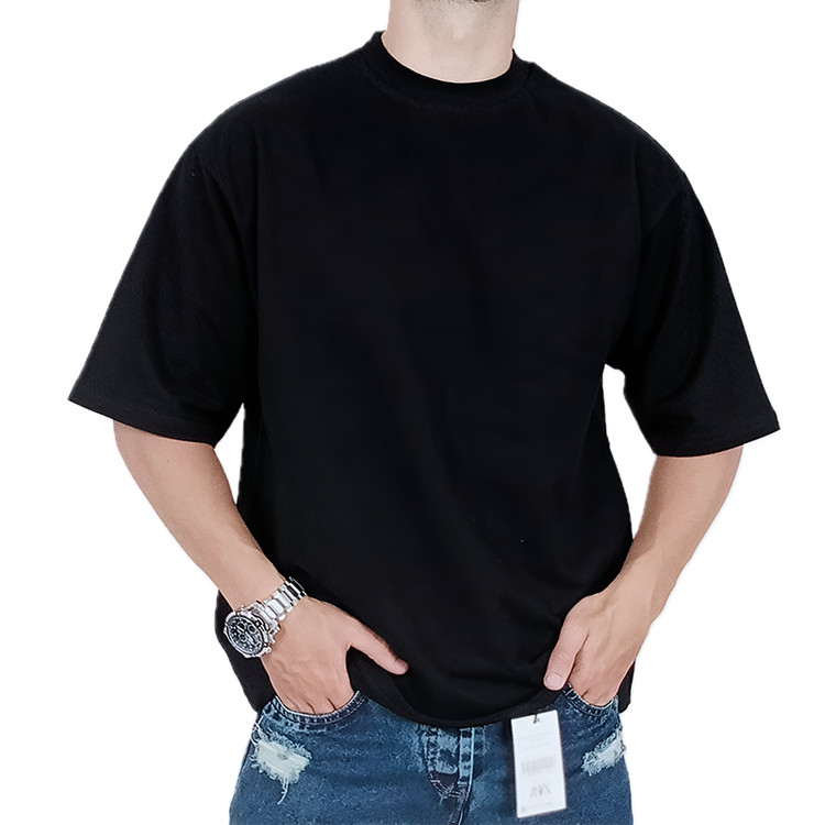 خرید تیشرت ساده آستین کوتاه مردانه مشکی طرح بیسیک