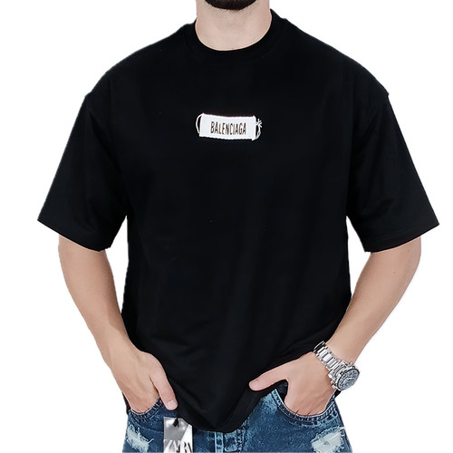 خرید تیشرت ساده آستین کوتاه  مردانه مشکی مدل کنفی باکسی