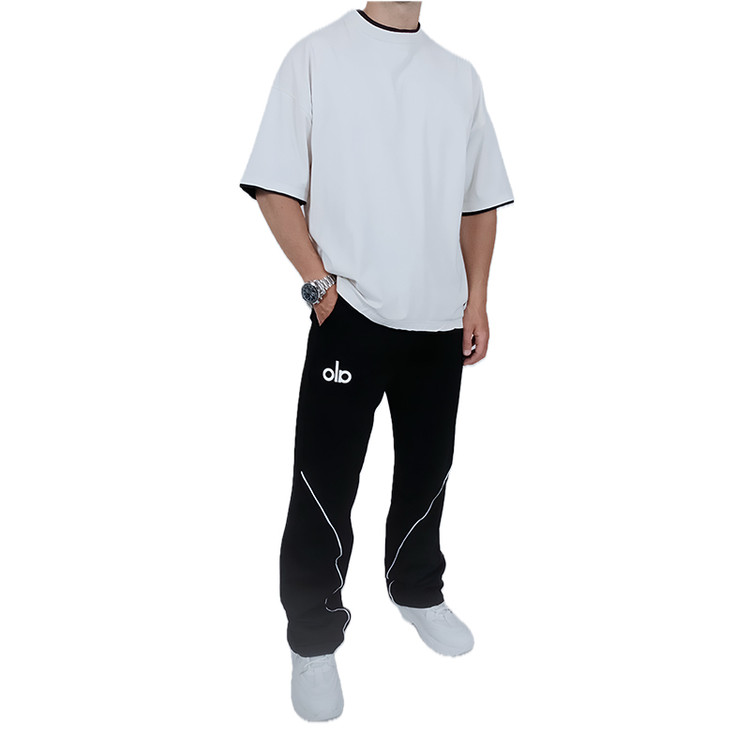 خرید شلوار اسلش مردانه مشکی مام فیت طرح ALO