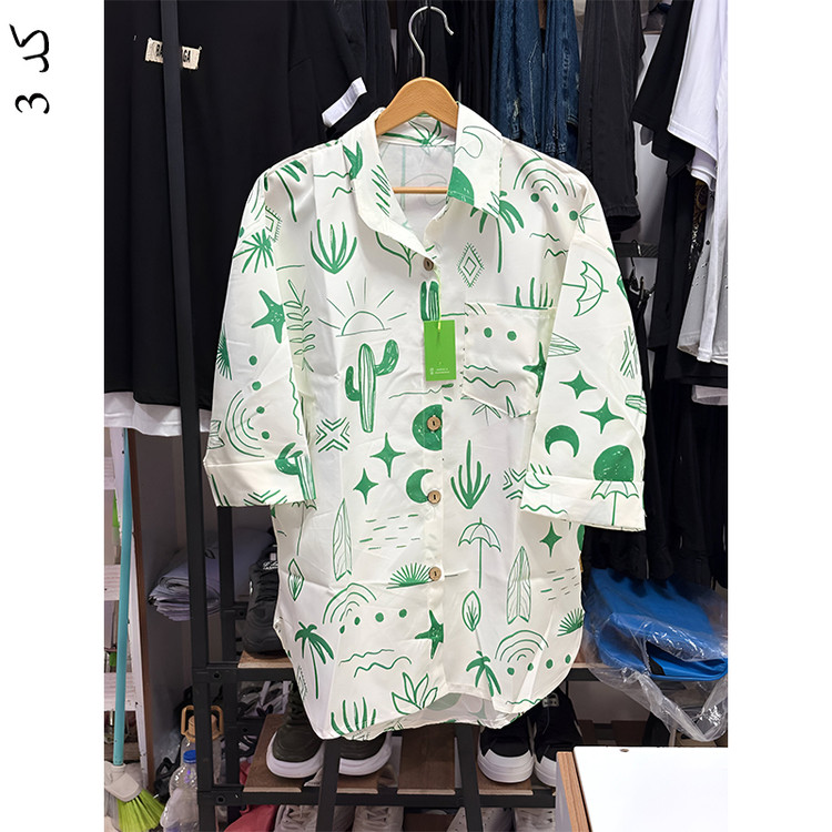 خرید شومیز سبز کاکتوسی