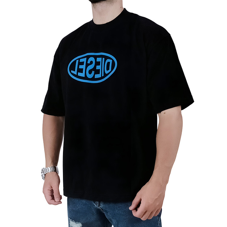 خرید تیشرت آستین کوتاه مردانه مشکی ماکان طرح دیزل