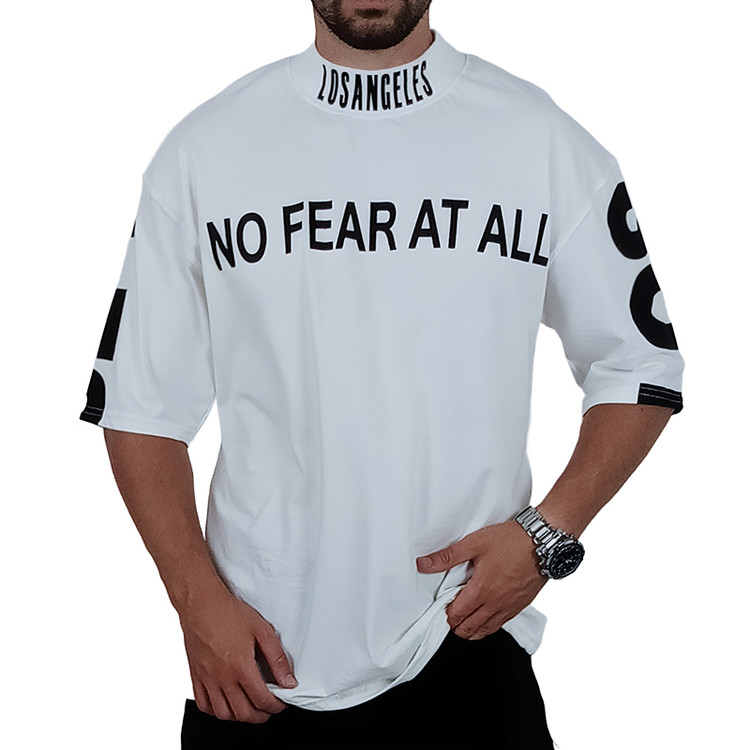 تیشرت آستین کوتاه مردانه سفید طرح LA | خرید تیشرت اقساطی