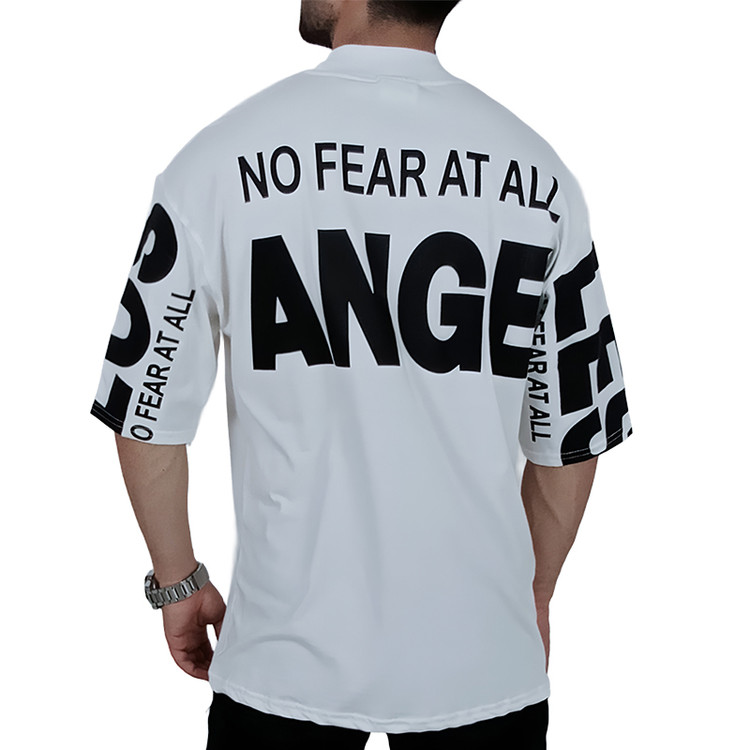 بهترین تیشرت آستین کوتاه مردانه سفید طرح LA