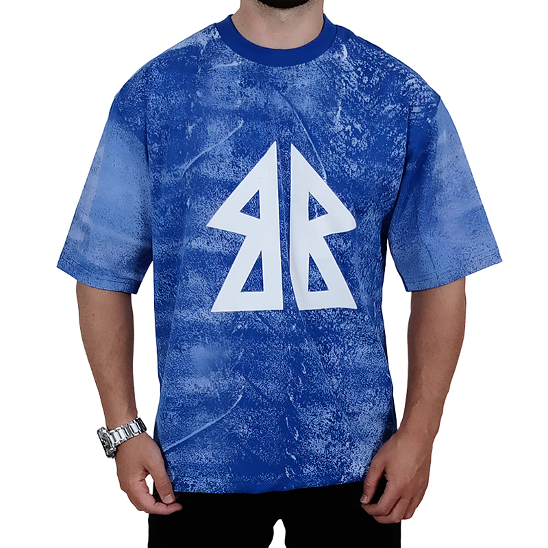 قیمت تیشرت آستین کوتاه مردانه آبی شالی طرح BB