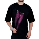 خرید تیشرت آستین کوتاه مردانه مشکی طرح پروانه