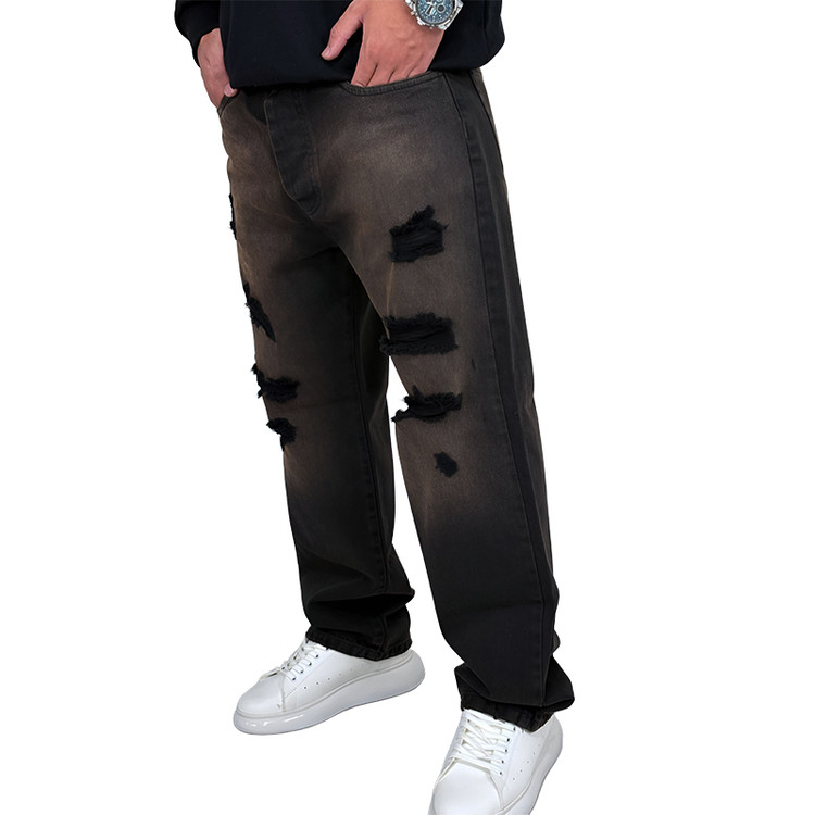 شلوار جین بگ مردانه مشکی طرح کاستوم