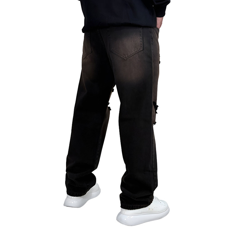 شلوار جین بگ مردانه مشکی طرح کاستوم | شلوار اقساطی