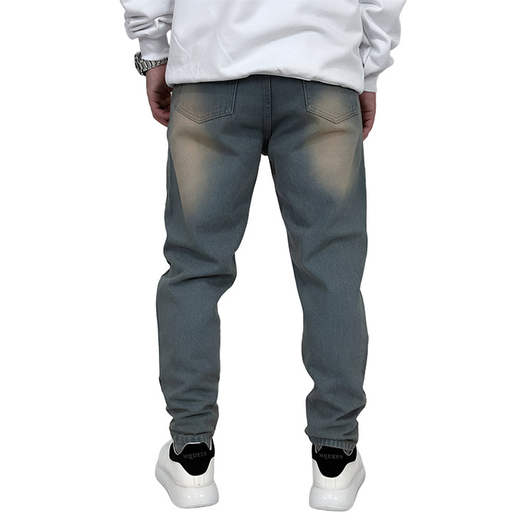 شلوار جین مام فیت مردانه آبی طرح کاستوم