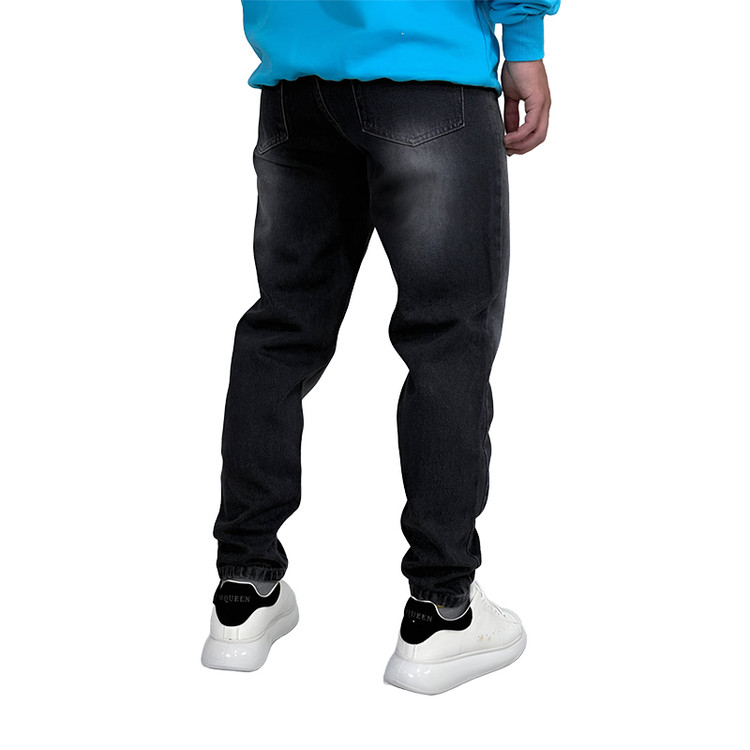 شلوار جین مام فیت مردانه طوسی طرح کاستوم