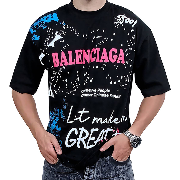 خرید تیشرت آستین کوتاه مردانه مشکی ماکان بالنسیاگا