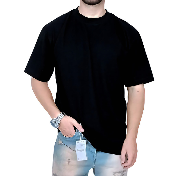 خرید تیشرت ساده آستین کوتاه مشکی کد 20