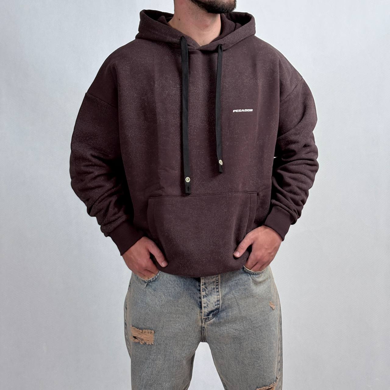 هودی گرم بالا قهوه ای موشی