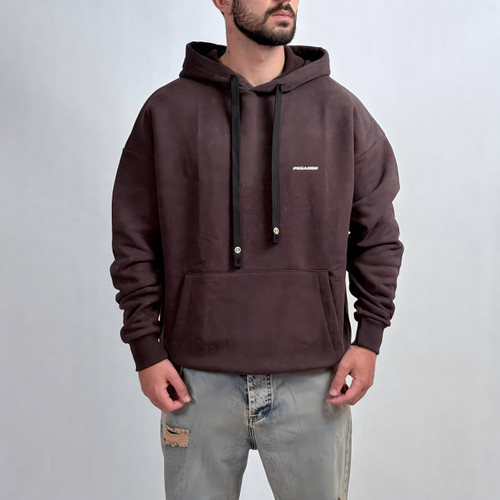 خرید هودی پنبه سه نخ قهوه ای مدل پگادور