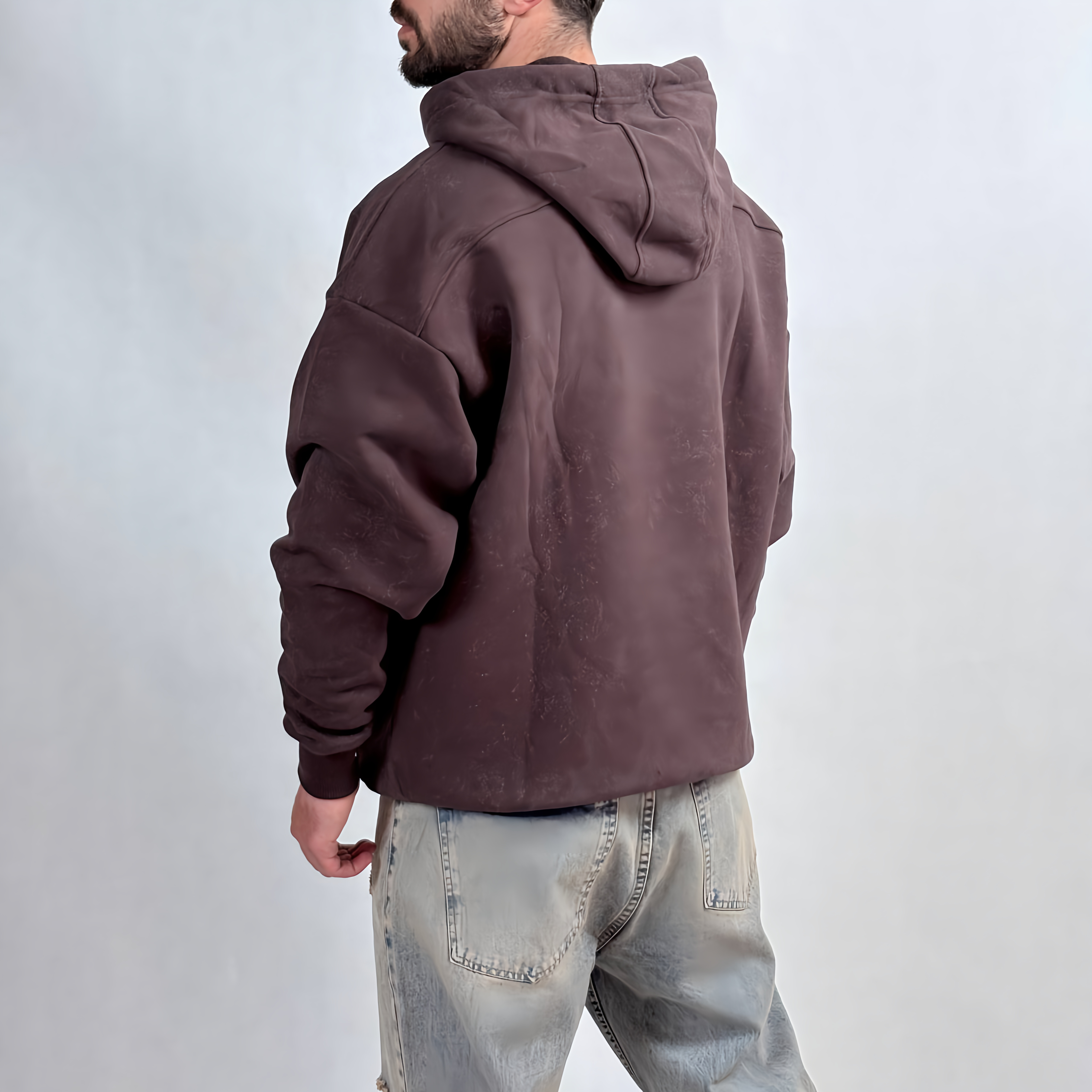 هودی باکسی فیت قهوه ای