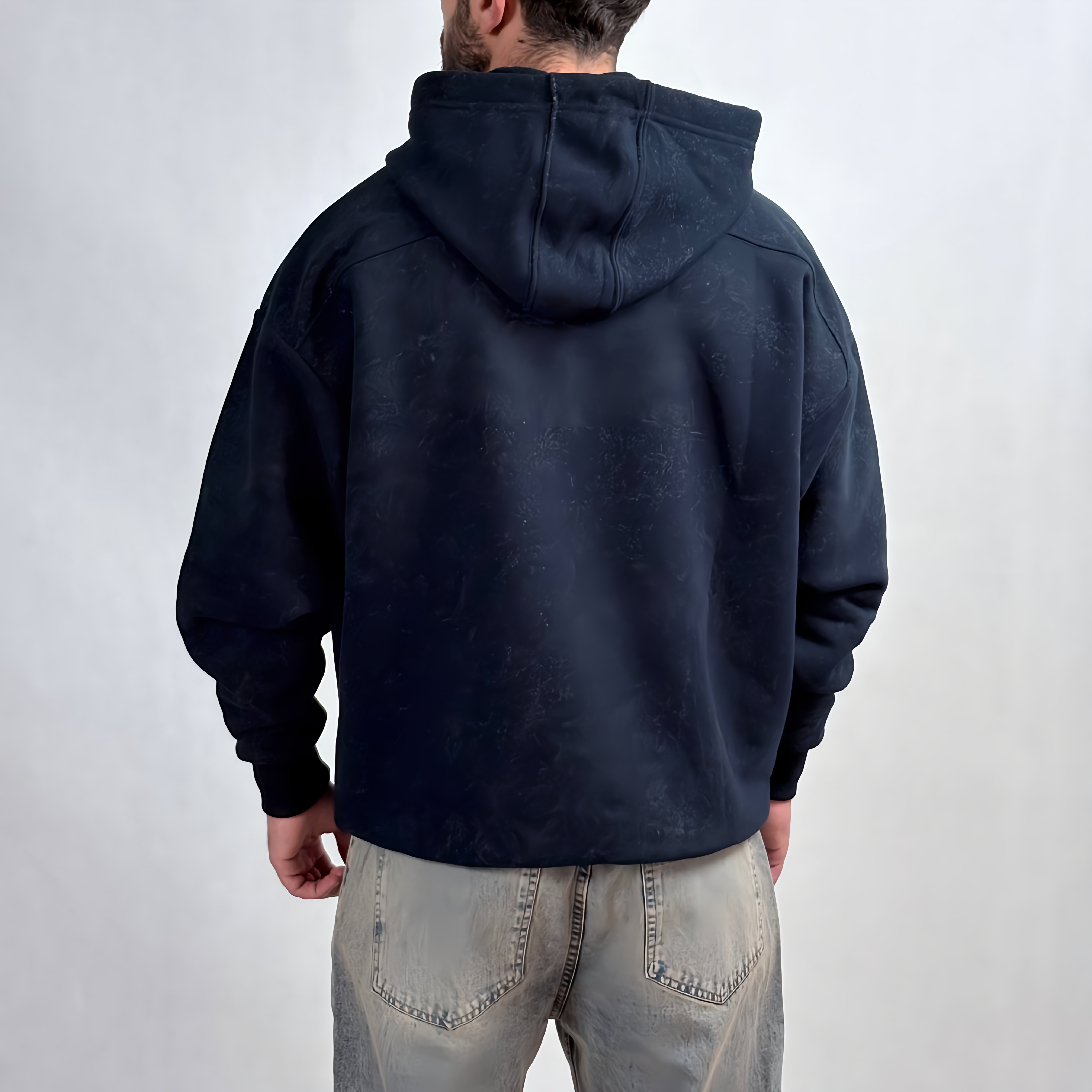 هودی پنبه سه نخ سرمه ای مدل پگادور