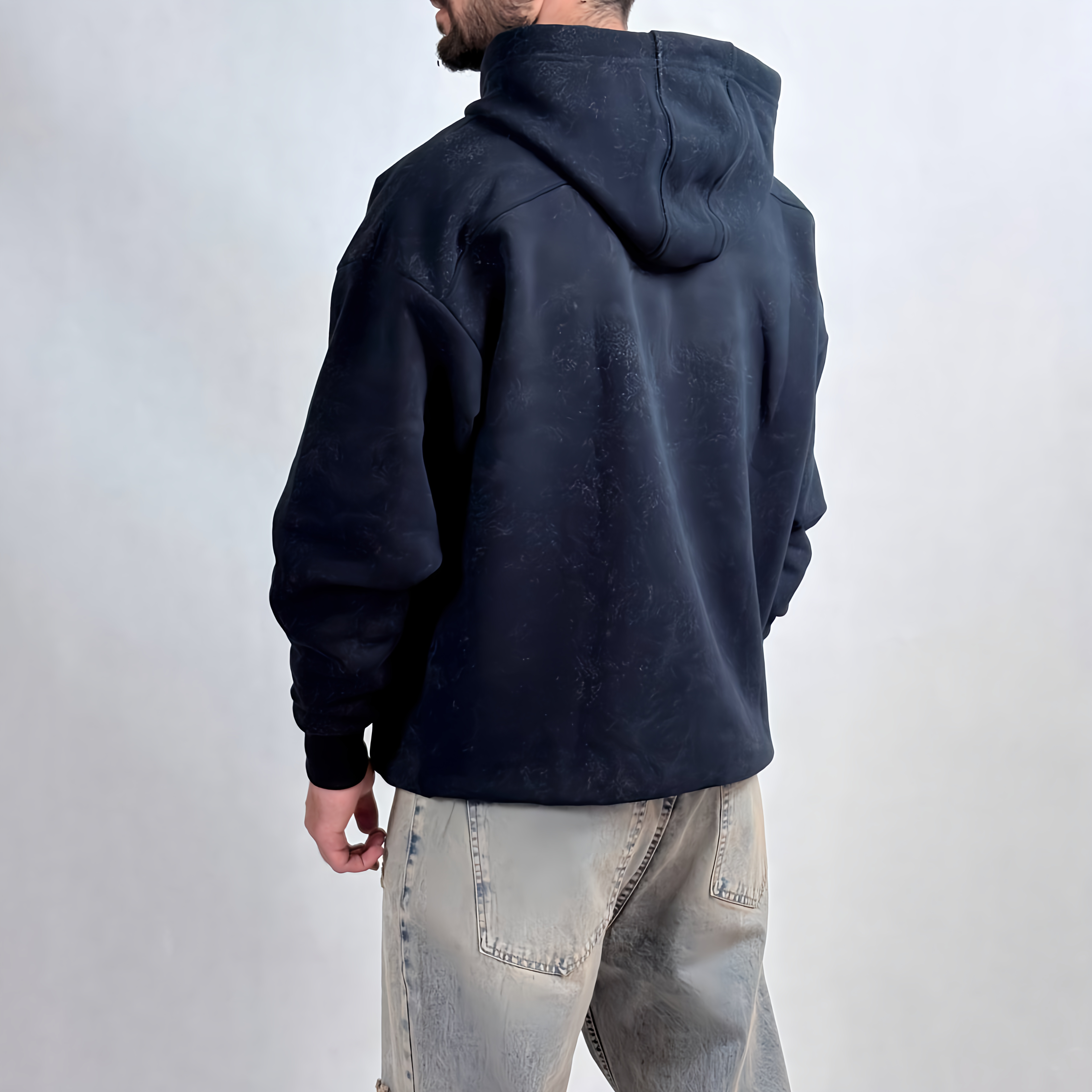 هودی پنبه سه نخ سرمه ای مدل پگادور