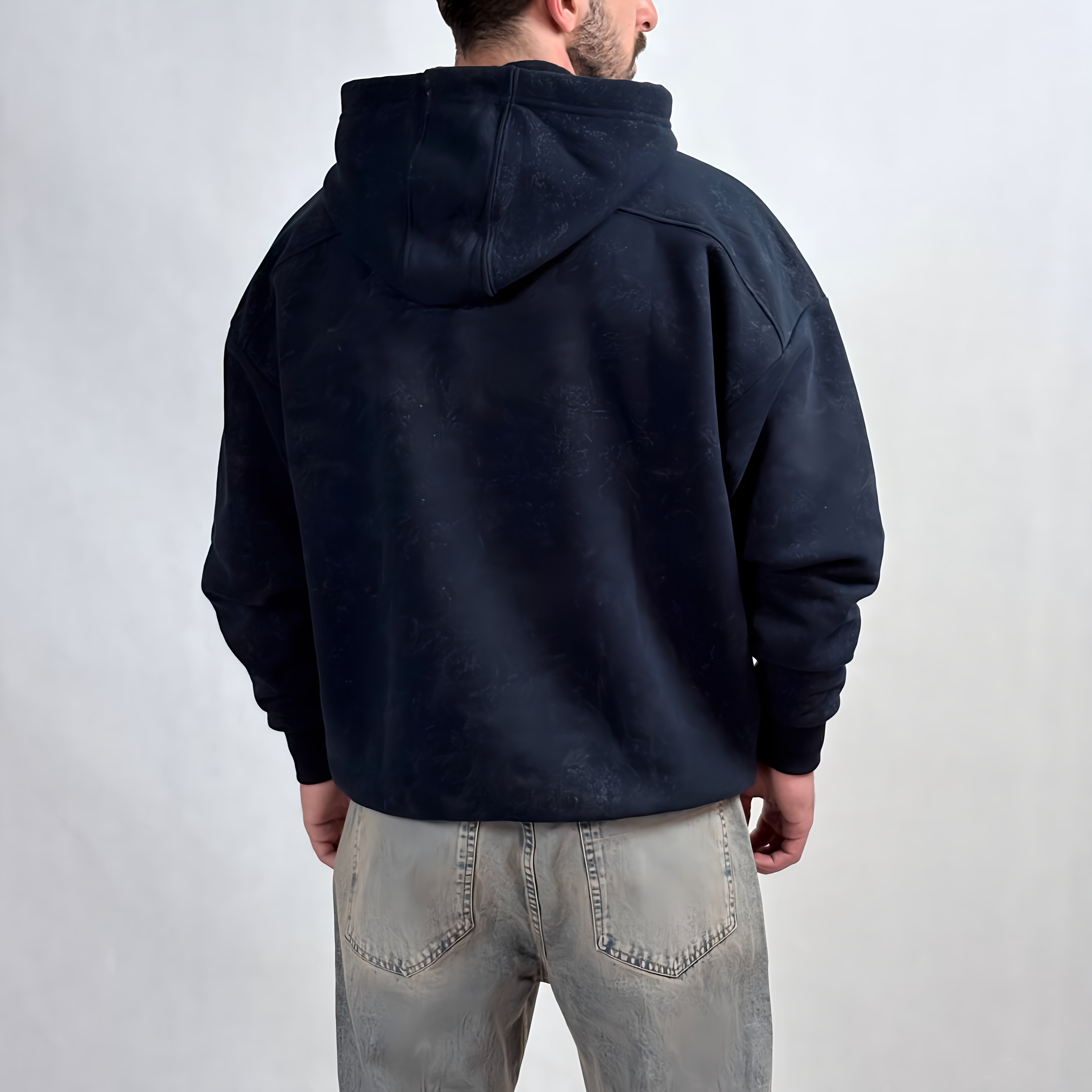 هودی پنبه سه نخ سرمه ای مدل پگادور