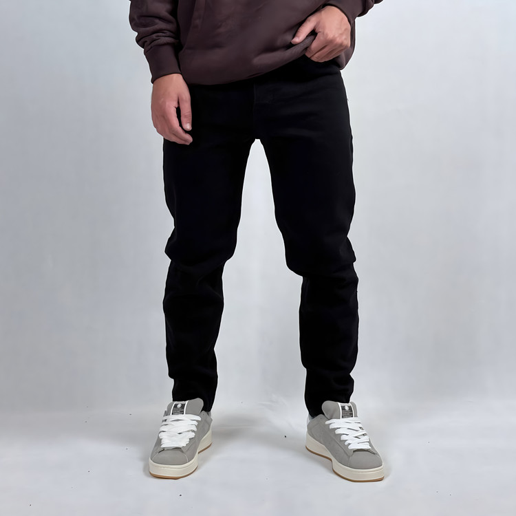 شلوار جین مام فیت مردانه مشکی طرح ساده