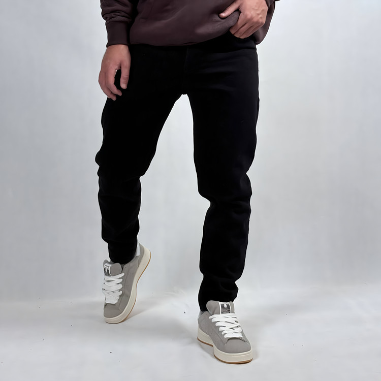 شلوار جین مام فیت مردانه مشکی طرح ساده