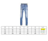 شلوار جین مام فیت مردانه آبی طرح زاپ